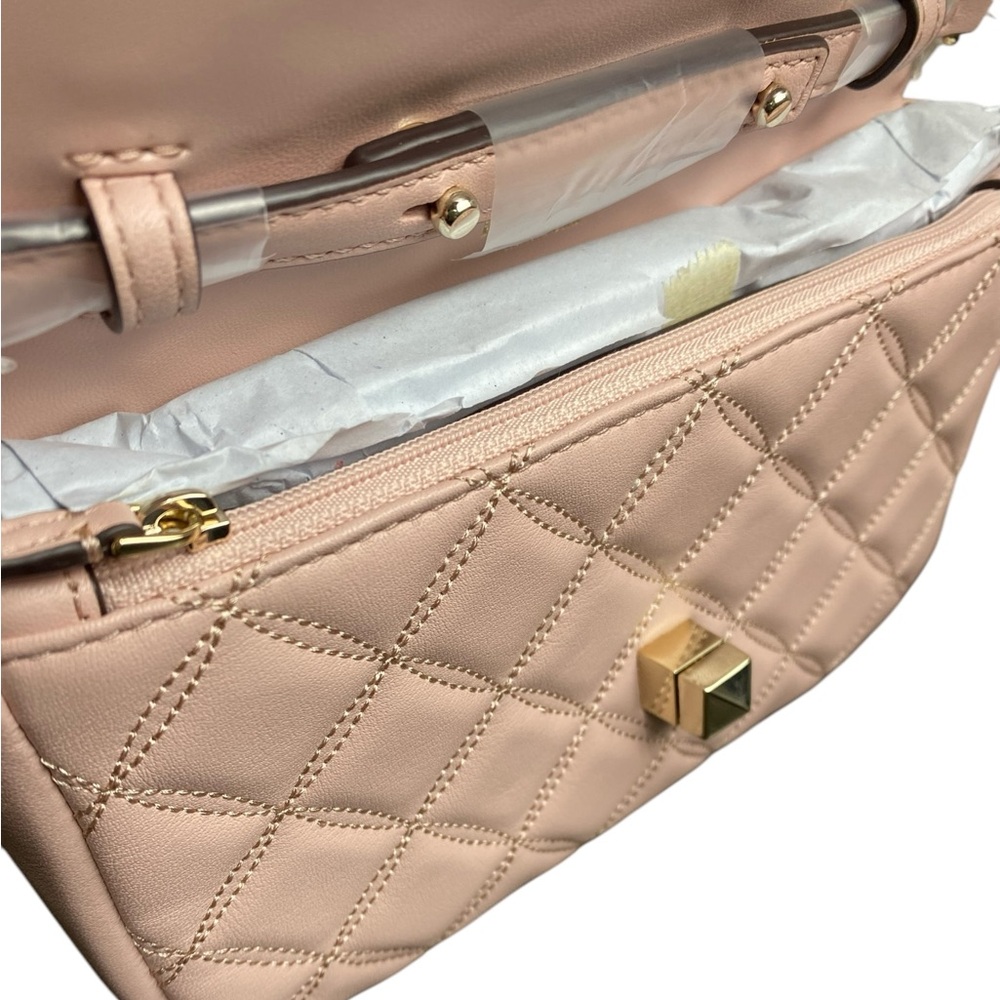 Kate Spade NWT Natalia Quilted Smooth Leather Turnlock Crossbody Rose Smโฆ - Picture 7 of 16